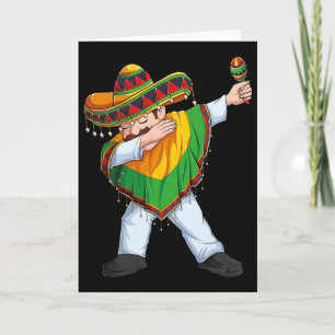 Cartão Homem Mexicano Dabando Poncho Sombrero Cinco De Ma