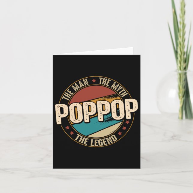 Cartão Homem Mito Lenda Dia dos Pais Engraçado Poppop  (Frente)
