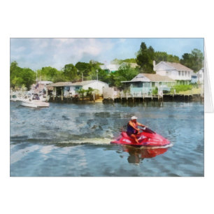 Cartão Homem no Jet Ski