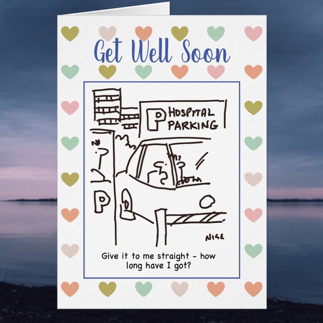 Cartão Homem no Parque do Carro do Hospital pergunta Quan (Criador carregado)