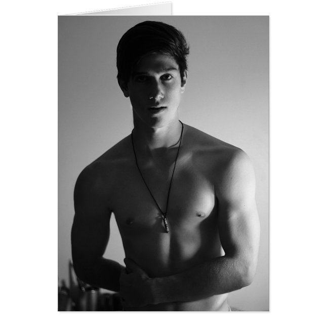 Cartão Homem novo bonito (Frente)