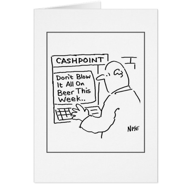 Cartão Homem numa Máquina de Dinheiro (Frente)