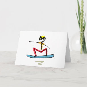 Cartão Homem-Pau de Snowboard