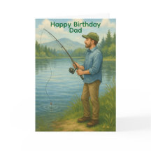 Homem Pescando Aniversário Personalizado/Dia dos P