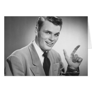 Cartão Homem que aponta 2