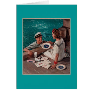 Cartão Homem Retro e Mulher