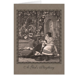 Cartão Homem romântico engraçado do Victorian com