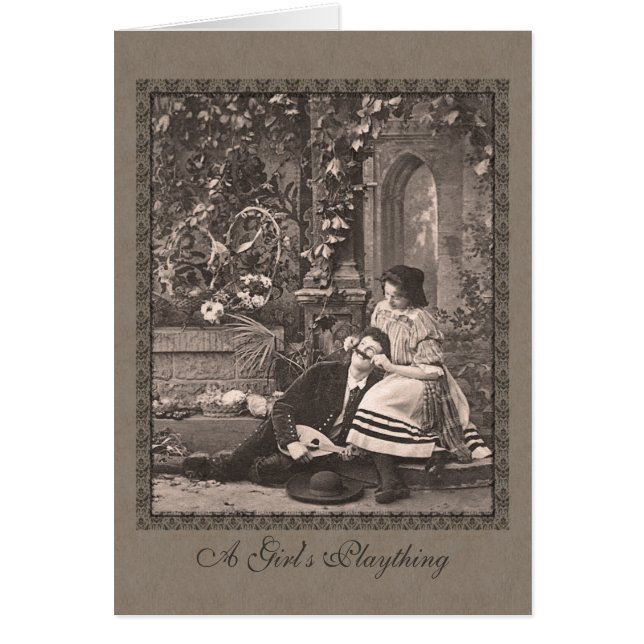 Cartão Homem romântico engraçado do Victorian com (Frente)