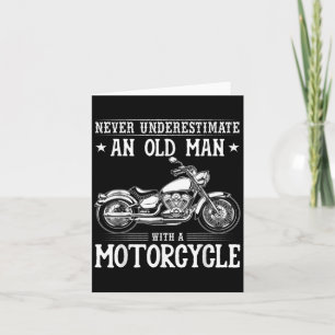 Cartão Homem Velho Com Citações Engraçadas De Motocicleta