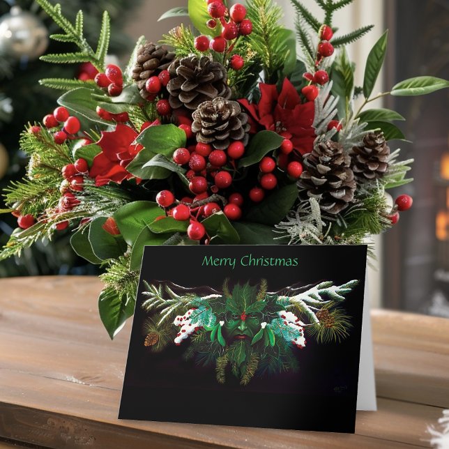 Cartão Homem Verde de inverno de Natal (Criador carregado)