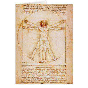 Cartão Homem Vitruviano - Leonardo Da Vinci - Cutomisável