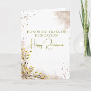 Cartão Homenageando Anos de Dedicação Elegante Aposentado
