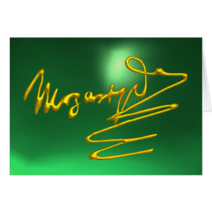 Cartão Homenagem a Mozart Assinatura Dourada do Composito