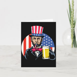 Cartão Homens Abe Lincoln Bebendo Cerveja Engraçado 4 de