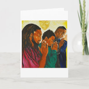 Cartão Homens Afro-Americanos Rezando 
