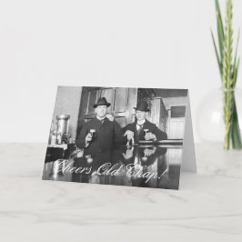 Cartão Homens Bares do Salão em 1890 aplaudem o aniversár