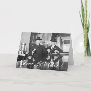 Cartão Homens Bares do Salão em 1890 aplaudem o aniversár