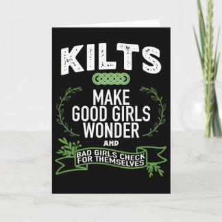 Cartão Homens Celtas De Kilts Mulheres Se Espantam Piada
