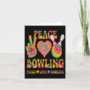 Cartão Homens da Boliche do Amor pela Paz Tie Dye Bowler
