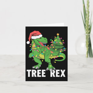 Cartão Homens de pijamas do Dinossauro de Natal Rex Xmas