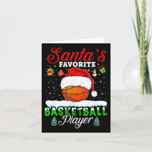 Cartão Homens do Natal Bysketbyll Byll Santa Hat Xmas Boy