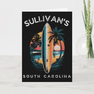 Cartão Homens e Mulheres de Sullivan Surfando na Carolina