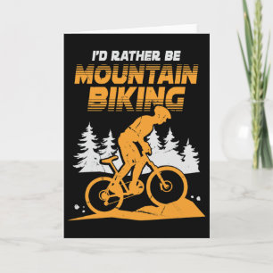 Cartão Homens Eu Preferiria Estar Fazendo Ciclismo de Mon