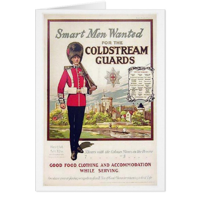Cartão Homens Inteligentes Britânicos Queriam a Coldstrea (Frente)