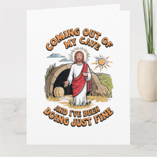 Cartão Homens Jesus Saindo da Minha Caverna