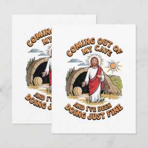 Cartão Homens Jesus Saindo da Minha Caverna