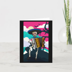 Cartão Homens Mariachi Tocando Esqueleto Dia Dos