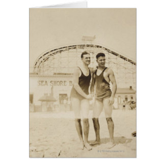 Cartão Homens que estão na praia