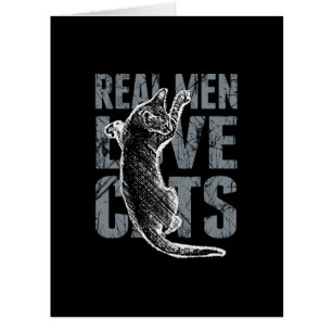 Cartão Homens Reais Adoram Gatos no Estilo Grunge em Pret