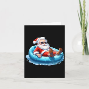 Cartão Homens sol verão papai noel julho praia