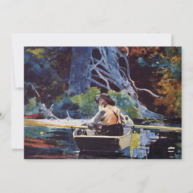 Cartão Homer - Andirondack Guide, famosa pintura, (Frente)