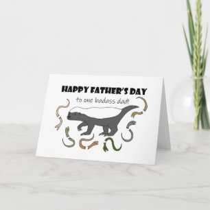 Cartão Honey Badger to one Badass Dad Funny Father's Day