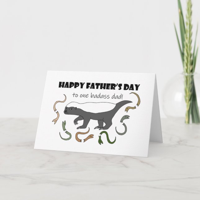 Cartão Honey Badger to one Badass Dad Funny Father's Day (Frente)