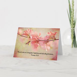 Cartão Honey Bee on Pink Scripture Card Provérbios 16:24