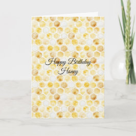Cartão Honeycomb Gold Yellow Birthday