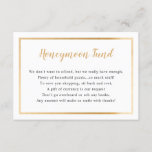 Cartão Honeymoon de casamento | quadro ouro simple<br><div class="desc">Tudo bem pedir dinheiro!  Hoje em dia,  muitos casais vivem sozinhos há anos antes do casando e têm todos os bens domésticos necessários.  Aqui está uma maneira fofa de salvar seus convidados algum tempo e problemas pedindo dinheiro em vez de um presente.</div>