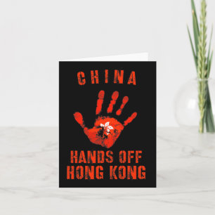 Cartão Hong Kong China protestam contra a China