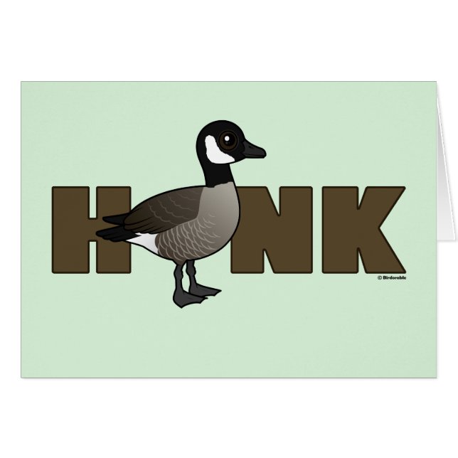 Cartão HONK Funny Canada Goose Greeting Card (Frente Horizontal)