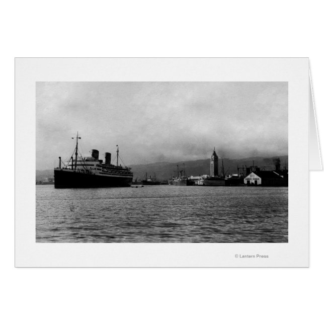 Cartão Honolulu, Havaí - Vista de Honolulu (Frente Horizontal)