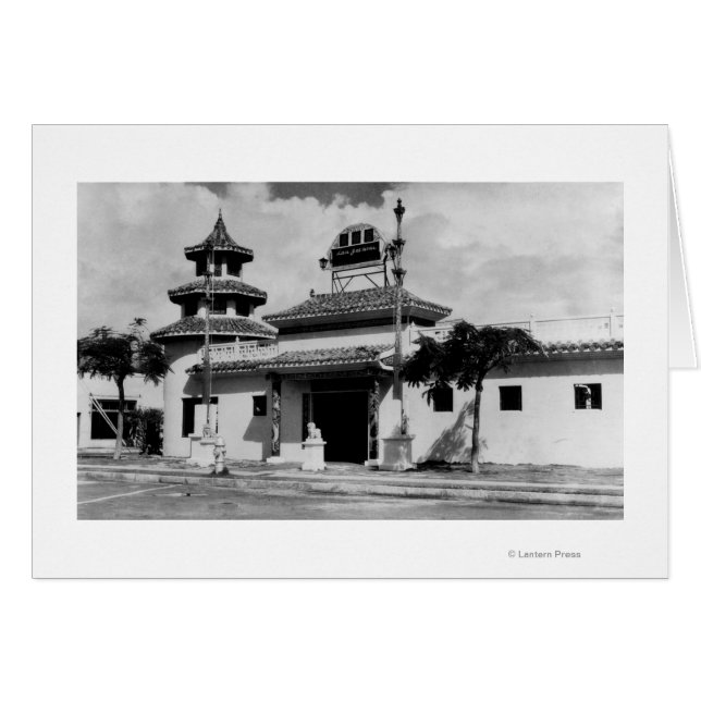 Cartão Honolulu, Havaí - Vista de Lau Yee Chai (Frente Horizontal)