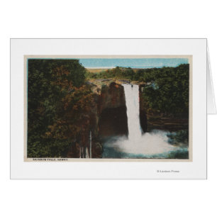 Cartão Honolulu, HI - Visão das cataratas do arco-íris