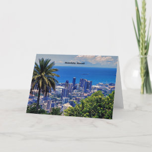 Cartão Honolulu, paisagem pitoresca do Havaí