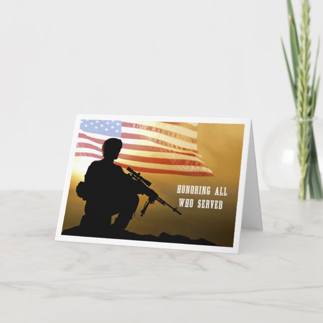Cartão Honoring all who served. Veterans Day Cards (Frente)