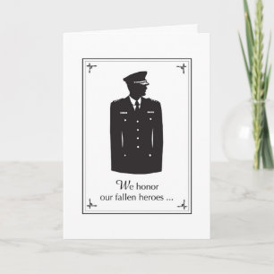 Cartão Honra nosso Fallen Heroes Policial Uniform Black W