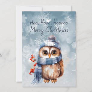 Cartão Hoo Hoo Little Owl Feliz Natal