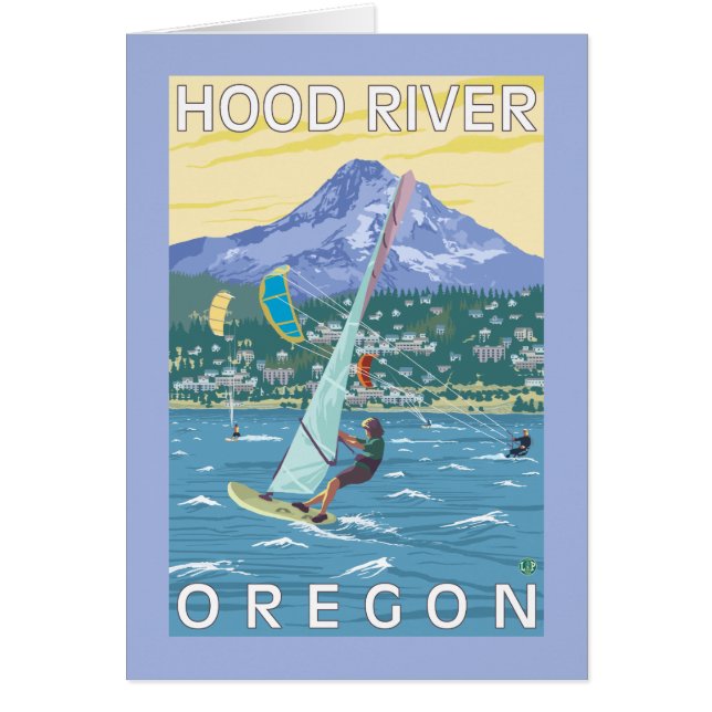 Cartão Hood River, ORWind Surfers & Kite Boarders (Frente)